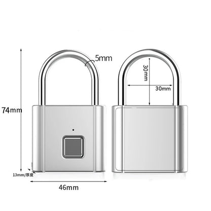 size of fingerprint padlock