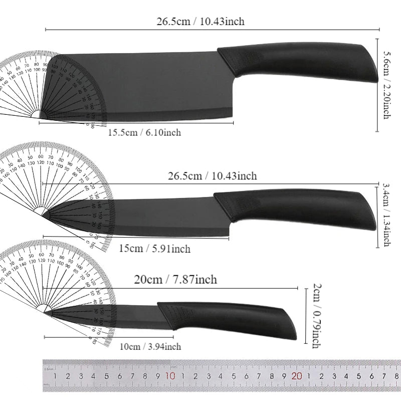Black Stainless Steel Kitchen Knives