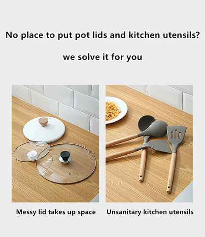 Spatula and lid holder